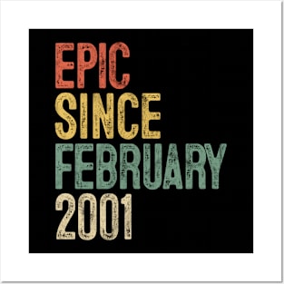 Fun Epic Since February 2001 19th Birthday Gift 19 Year Old Posters and Art